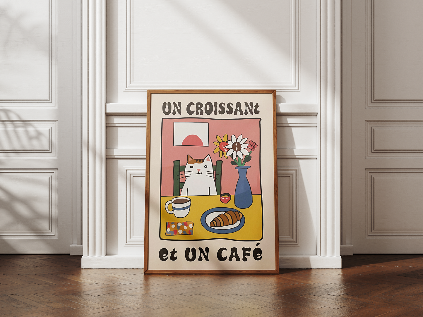 “Un Croissant et Un Café” - Premium Canvas Wall Art