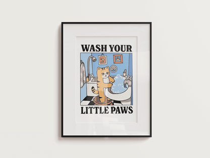 “Wash Your Little Paws” - Premium Cotton Canvas