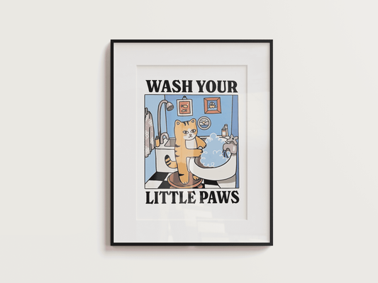 “Wash Your Little Paws” - Premium Cotton Canvas