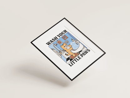 “Wash Your Little Paws” - Premium Cotton Canvas