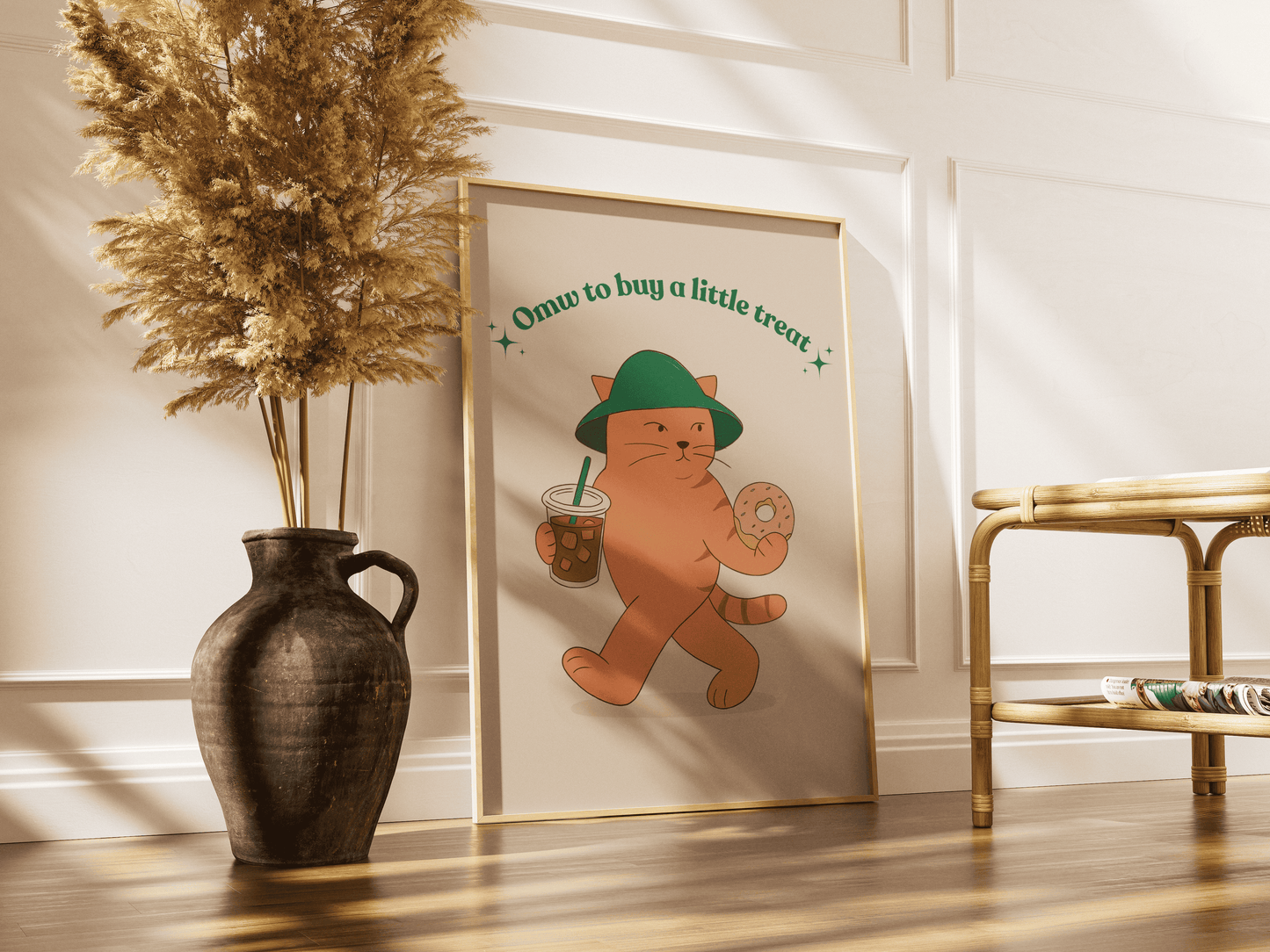 “Omw to Buy a Little Treat” - Premium Cotton Canvas Wall Art