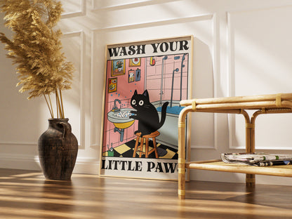“Wash Your Little Paws” - Premium Cotton Canvas Wall Art