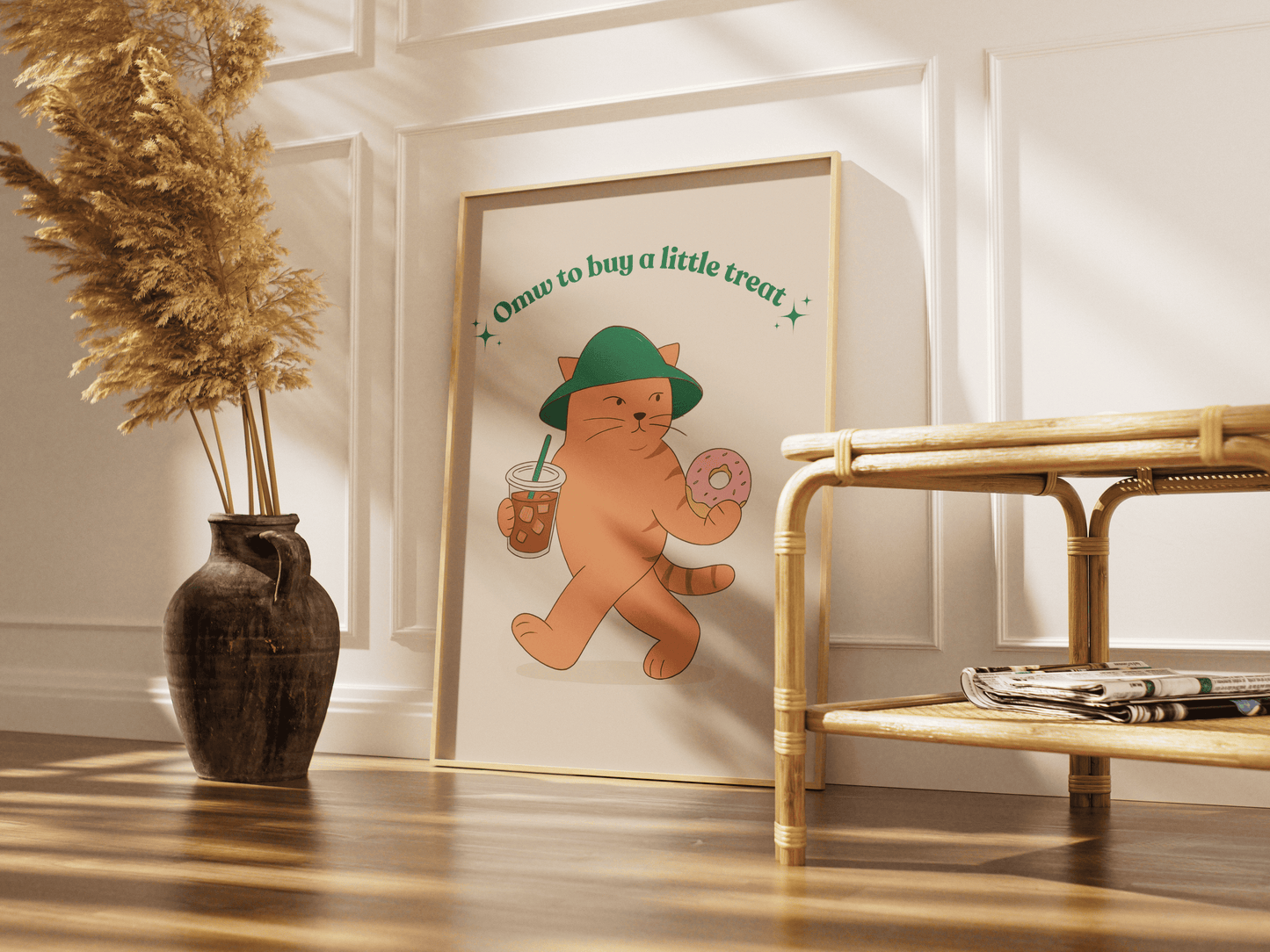 “Omw to Buy a Little Treat” - Premium Cotton Canvas Wall Art