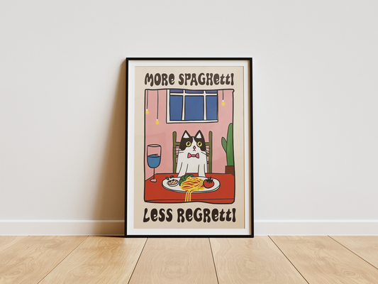 “More Spaghetti Less Regretti” - Premium Cotton Canvas Wall Art