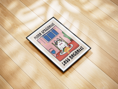 “More Spaghetti Less Regretti” - Premium Cotton Canvas Wall Art