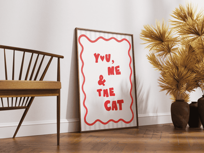 “You, Me & The Cat” - Premium Cotton Canvas Wall Art