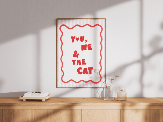 “You, Me & The Cat” - Premium Cotton Canvas Wall Art