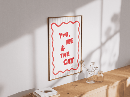 “You, Me & The Cat” - Premium Cotton Canvas Wall Art