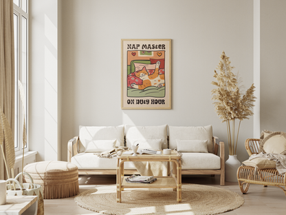 “Nap Master On Duty Hour” - Premium Cotton Canvas Wall Art