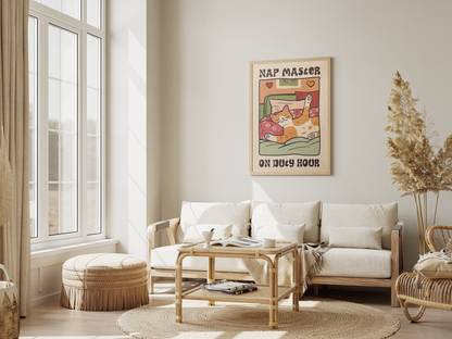 “Nap Master On Duty Hour” - Premium Cotton Canvas Wall Art