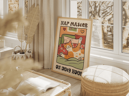 “Nap Master On Duty Hour” - Premium Cotton Canvas Wall Art
