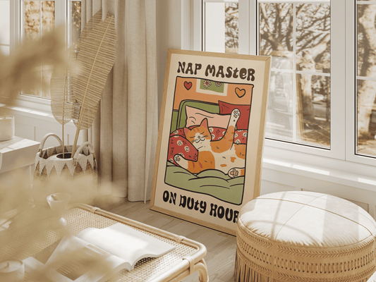“Nap Master On Duty Hour” - Premium Cotton Canvas Wall Art