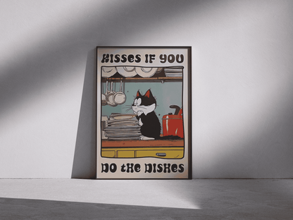 “Kisses If You Do the Dishes” - Premium Cotton Canvas Wall Art