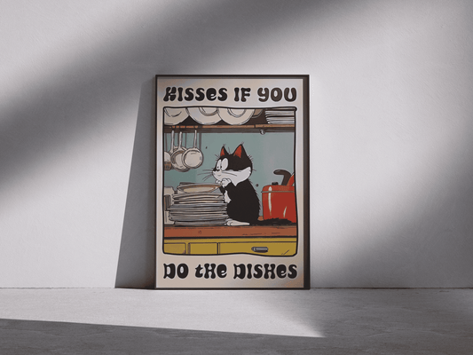 “Kisses If You Do the Dishes” - Premium Cotton Canvas Wall Art