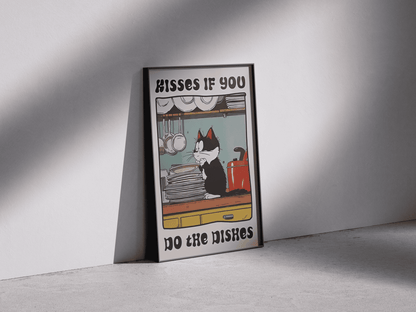 “Kisses If You Do the Dishes” - Premium Cotton Canvas Wall Art