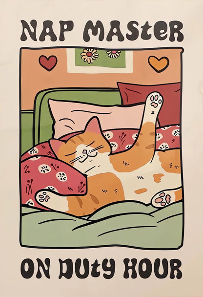 “Nap Master On Duty Hour” - Premium Cotton Canvas Wall Art