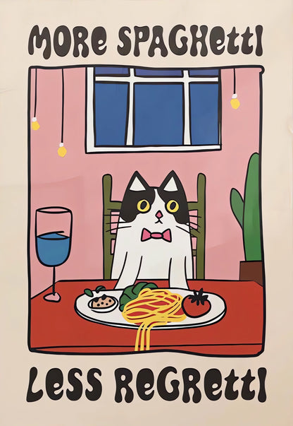“More Spaghetti Less Regretti” - Premium Cotton Canvas Wall Art